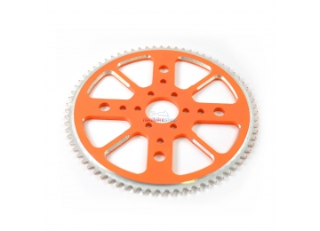 Rozeta CNC Alu pre minibike 72 zubov- oranžová Rozeta CNC Alu pre minibike 72 zubov- oranžová